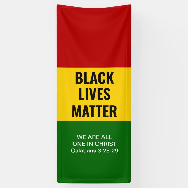 BLACK LIVES MATTER All One In CHRIST Christian BHM Banner (Vertical)