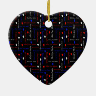 Black Lives Matter American Flag BLM Movement Ceramic Ornament