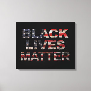 Black Lives Matter American Flag Canvas Print