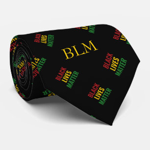 BLACK LIVES MATTER BHM Customisable MONOGRAM Tie