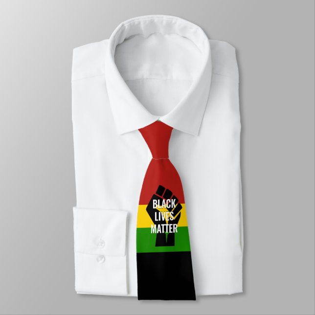 BLACK LIVES MATTER BHM | Fist | Monogrammed Tie (Tied)