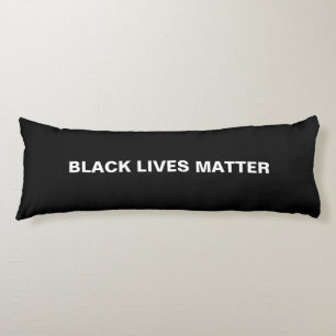 Black Lives Matter black and white text minimalist Body Cushion