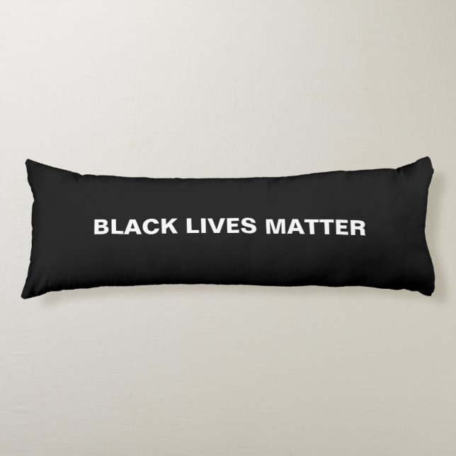 Black Lives Matter black and white text minimalist Body Cushion (Front)