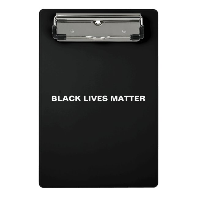 Black Lives Matter black and white text minimalist Mini Clipboard (Front)