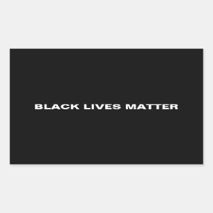 Black Lives Matter black and white text minimalist Rectangular Sticker