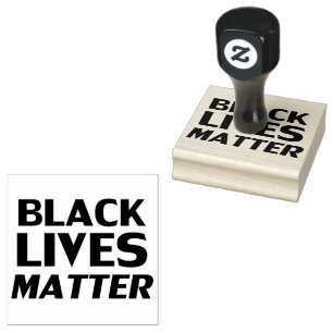 Black Lives Matter black modern bold typography Rubber Stamp