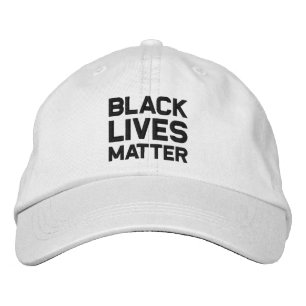 Black Lives Matter black modern typography white Embroidered Hat