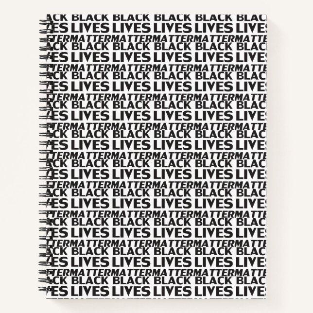 black lives matter - black white letters notebook (Front)