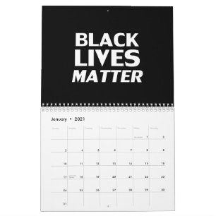 Black Lives Matter black white modern typography Calendar