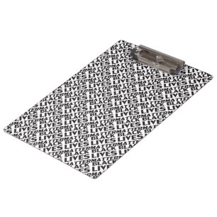 Black Lives Matter black white modern typography Clipboard