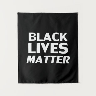 Black Lives Matter black white modern typography Tapestry