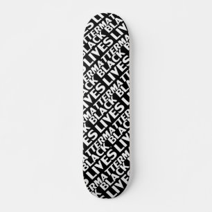 Black lives matter, black white pattern skateboard