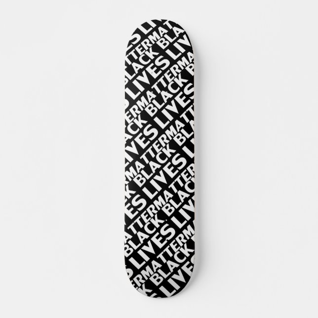 Black lives matter, black white pattern skateboard (Front)