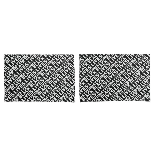 Black Lives Matter black white typography pattern Pillowcase (Front-Set)