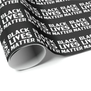 Black Lives Matter black white typography pattern Wrapping Paper
