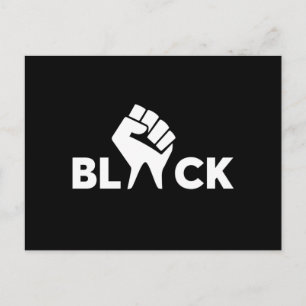 Black Lives Matter Black With Hand Holiday Postcard