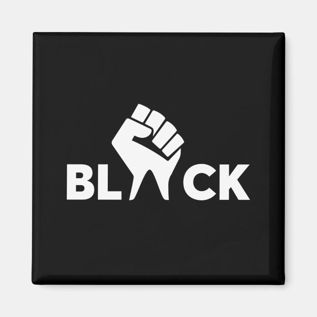 Black Lives Matter Black With Hand Magnet (Front)