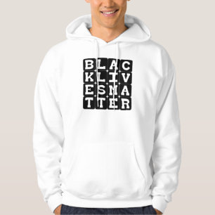Black Lives Matter BLM in Square Pattern Hoodie