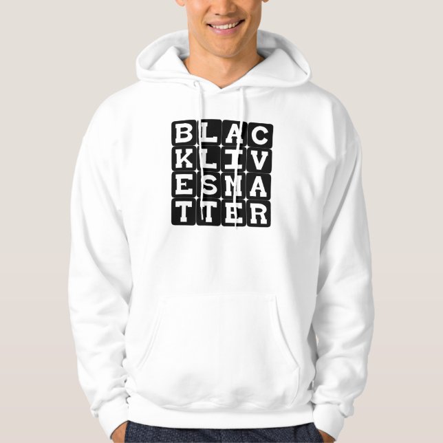 Black Lives Matter BLM in Square Pattern Hoodie (Front)