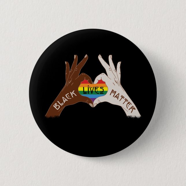Black Lives Matter - BLM Rainbow 6 Cm Round Badge (Front)