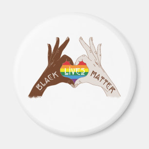 BLACK LIVES MATTER _ BLM Rainbow Magnet