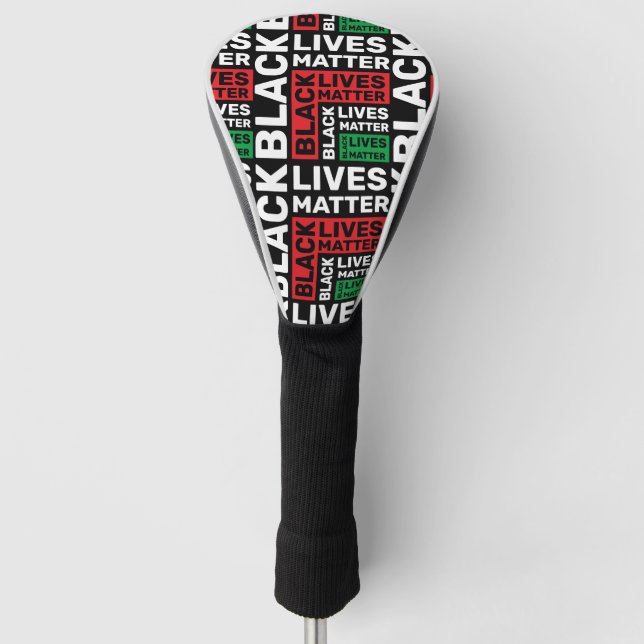 Black Lives Matter BLM Red Green Typography Golf Head Cover (Front)