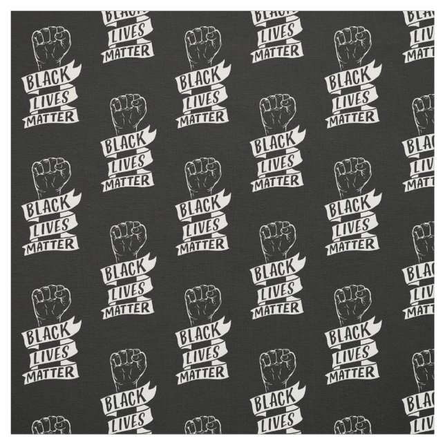 black lives matter blm ribbon fist protest pattern fabric (Swatch)