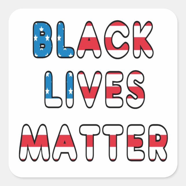 Black Lives Matter BLM Square Sticker (Front)