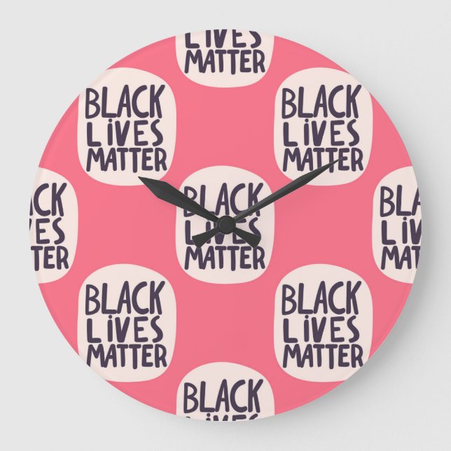 Black lives matter, calligraphic pattern large clock (Front)