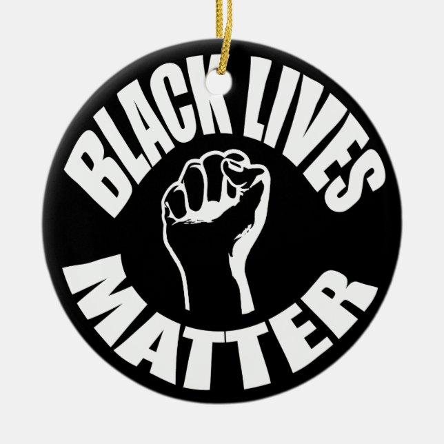 "BLACK LIVES MATTER" CERAMIC TREE DECORATION (Front)
