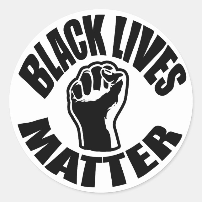 "BLACK LIVES MATTER" CLASSIC ROUND STICKER (Front)