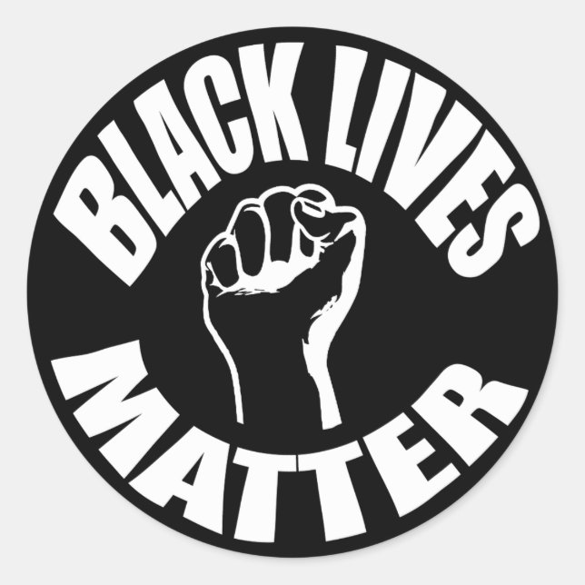 "BLACK LIVES MATTER" CLASSIC ROUND STICKER (Front)