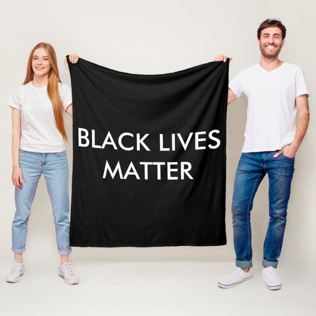 Black Lives Matter Custom Fleece Blanket, BLM Blanket (In Situ)