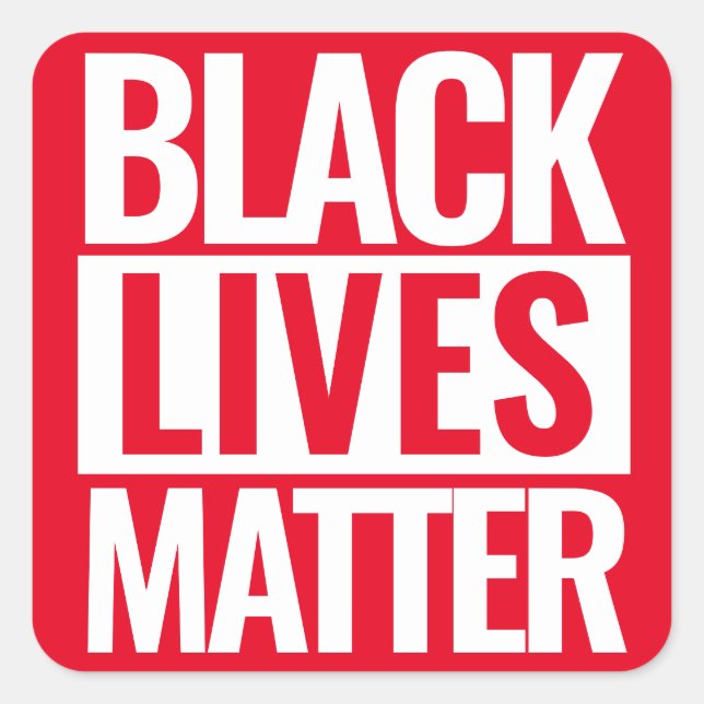 Black Lives Matter Custom Red Square Sticker (Front)