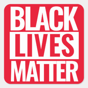 Black Lives Matter Custom Red Square Sticker
