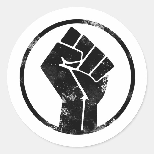 Black Lives Matter FIST 2 #BLM Classic Round Sticker (Front)