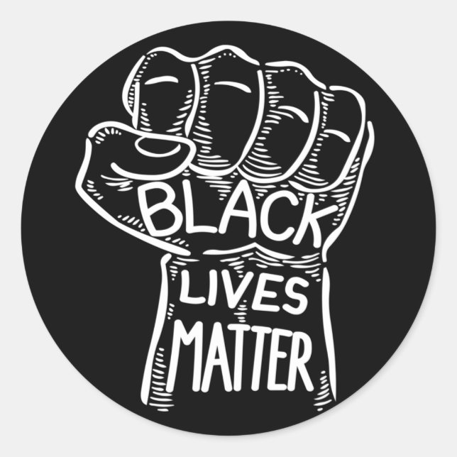 Black Lives Matter, Fist, Black Power, BHM Classic Round Sticker (Front)