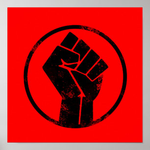 Black Lives Matter FIST (red background) #BLM Poster
