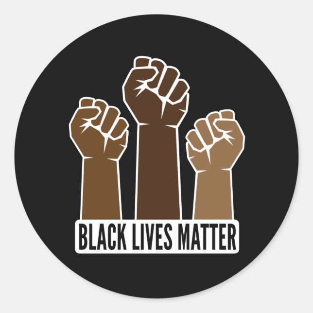 Black lives matter, fists fighting, BLM Sticker (Front)