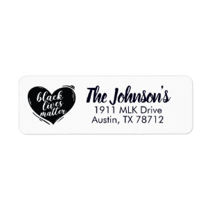 Black Lives Matter Heart Return Address Labels