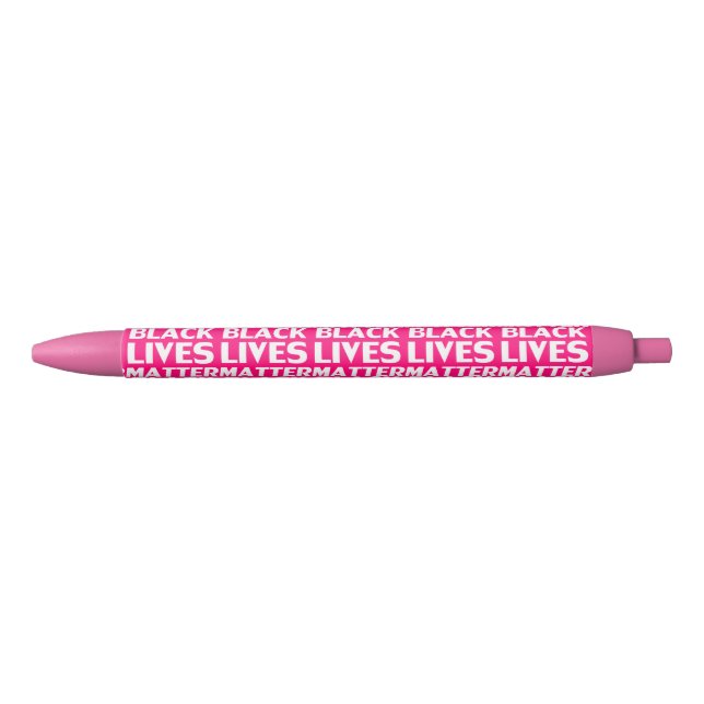 Black Lives Matter hot pink typography pattern Black Ink Pen (Front)