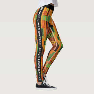 Black Lives Matter - Kente Tribal African print Leggings