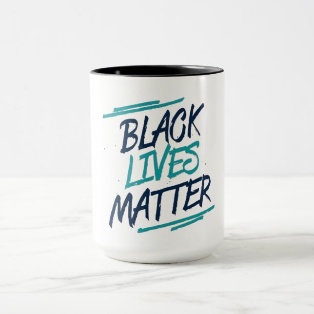 Black Lives Matter Modern Typographic Coffee Mug (Center)