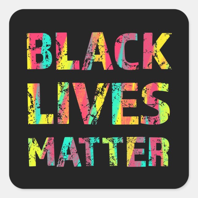 Black Lives Matter Painting 01 Uprising Colourful Square Sticker (Front)