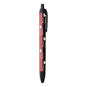 Black Lives Matter Pan-African Flag White Heart Ink Pen