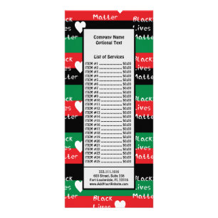 Black Lives Matter Pan-African Flag White Heart Rack Card