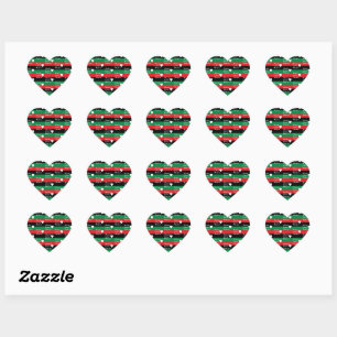 Black Lives Matter Pan-African Flag White Heart Sticker