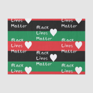 Black Lives Matter Pan-African Flag White Heart Tissue Paper