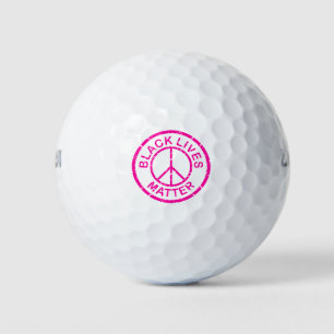 black lives matter peace sign pink golf balls