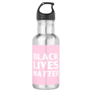 Black Lives Matter pink white modern typography 532 Ml Water Bottle